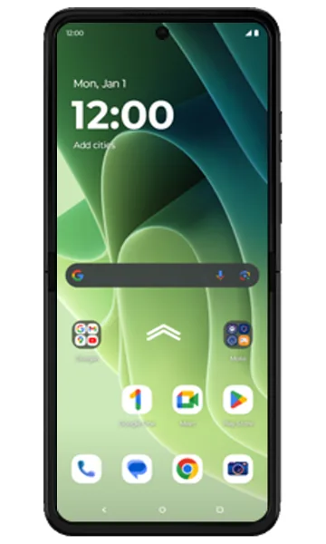 Motorola Home screen with swipe-up indicator