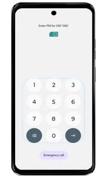 SIM PIN entry keypad