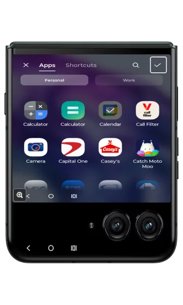 App picker with the check mark highlighted