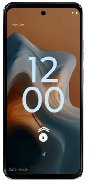 Lock screen in safe mode with swipe-up indicator