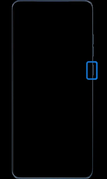 Motorola phone with the Power button highlighted