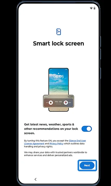Smart lock screen setup