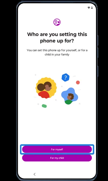 Who are you setting this phone up for screen