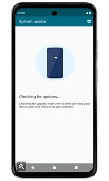 System update screen showing Checking for updates